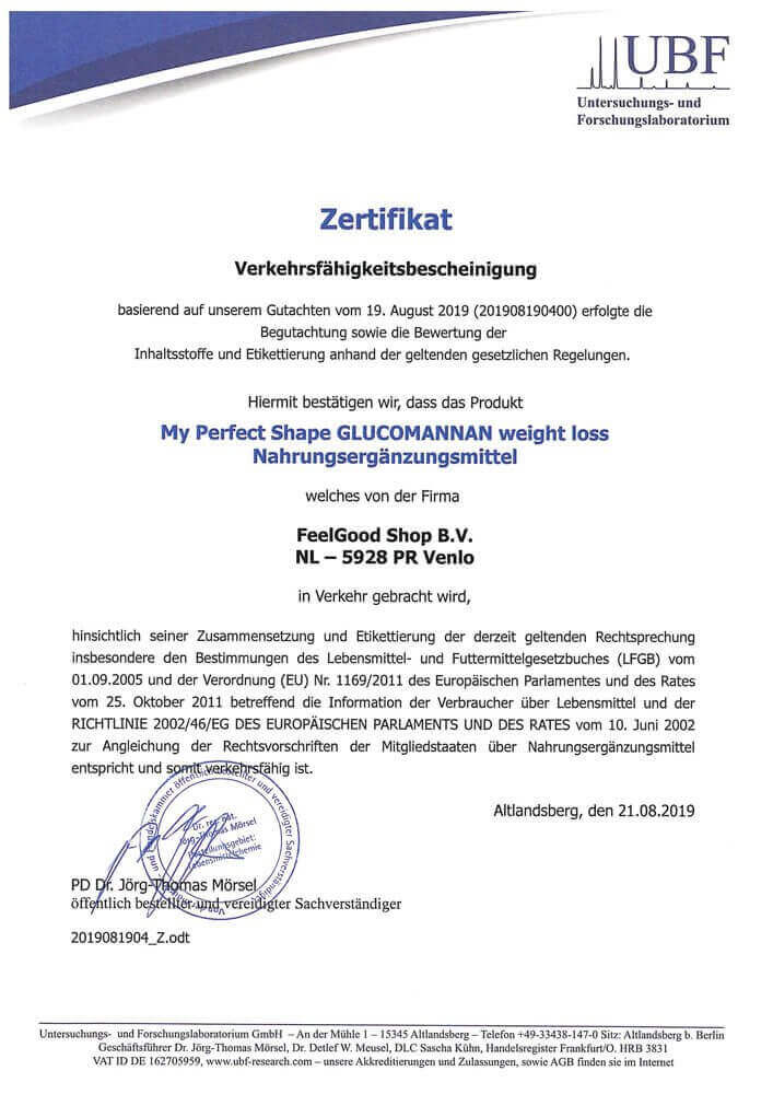 GLUCOMANNAN weight loss Sticks - Orange Zertifikat