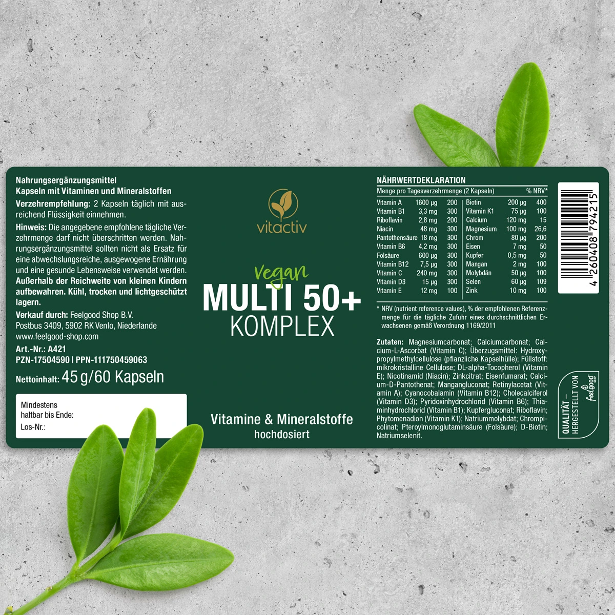 MULTI 50+ Gélules multivitaminées avec minéraux