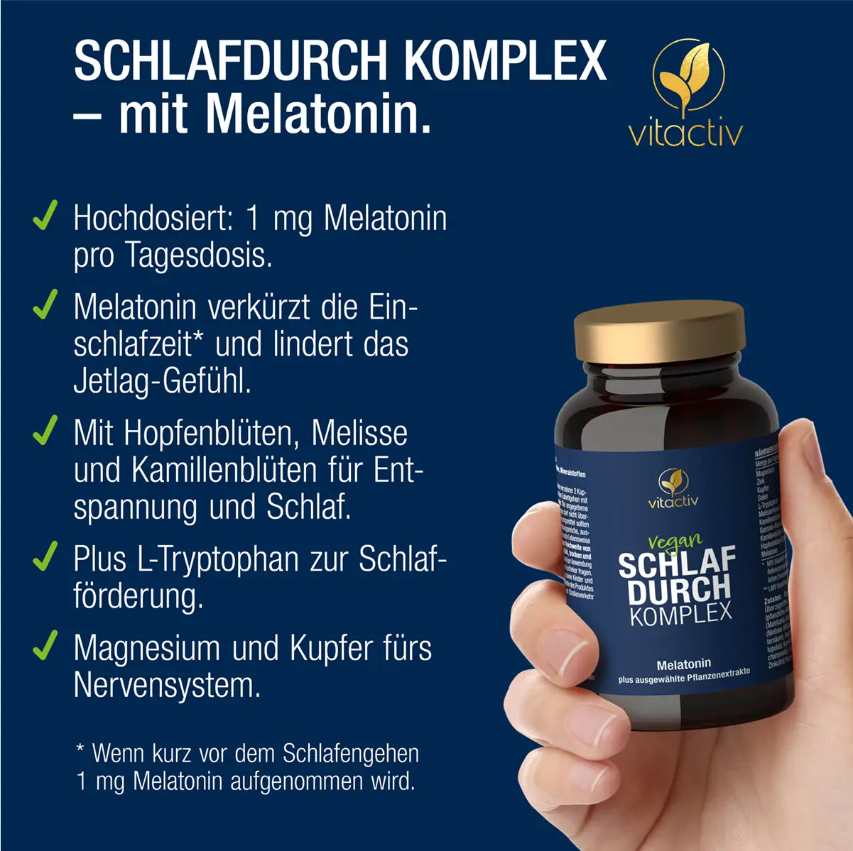 SCHLAFDURCH KOMPLEX – Melatonin Kapseln