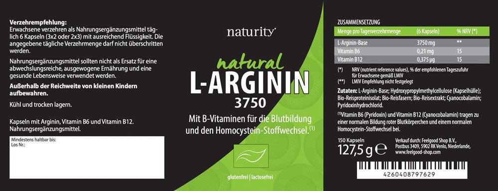 L-ARGININ 3750 Etikett