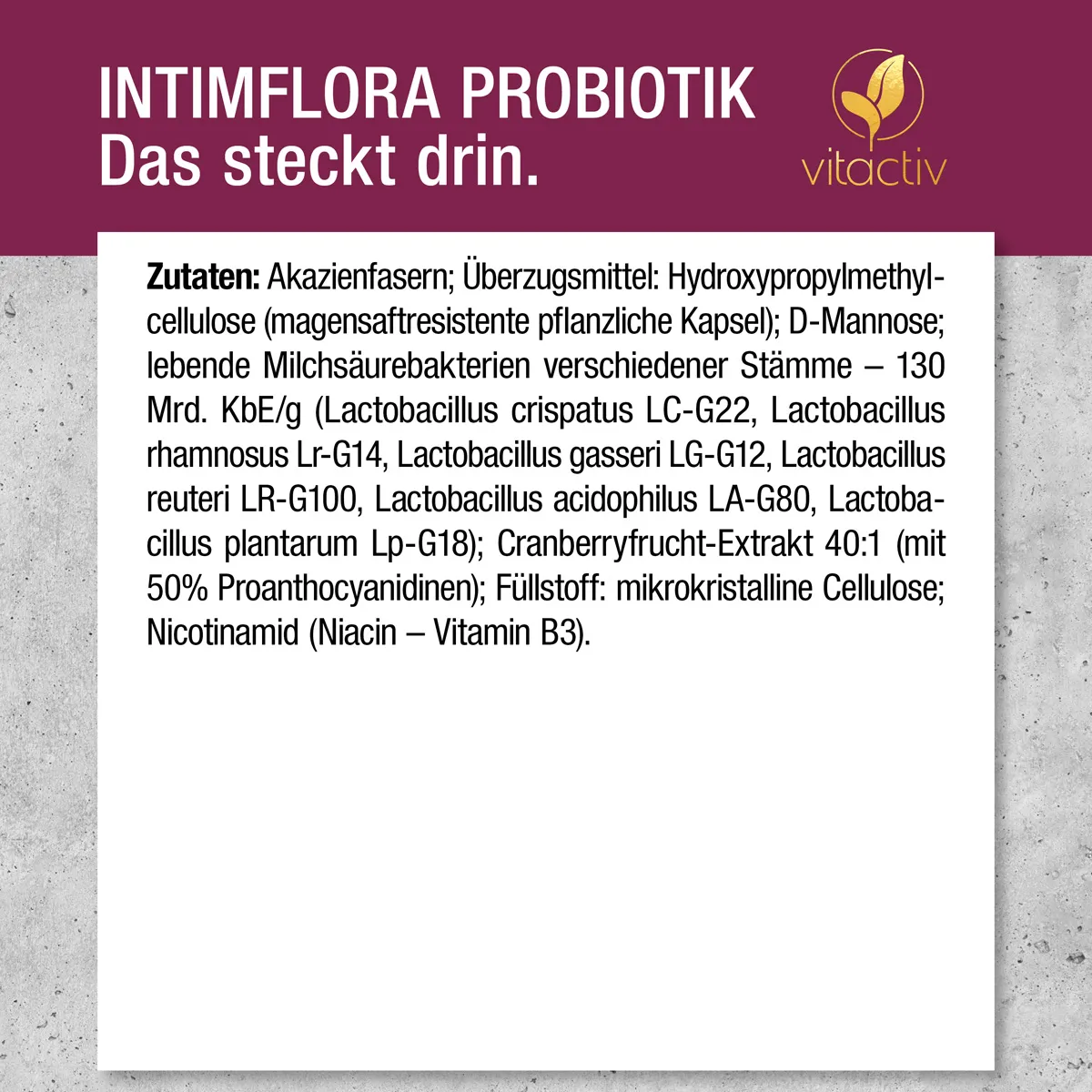 INTIMFLORA PROBIOTIK - Milchsäurebakterien