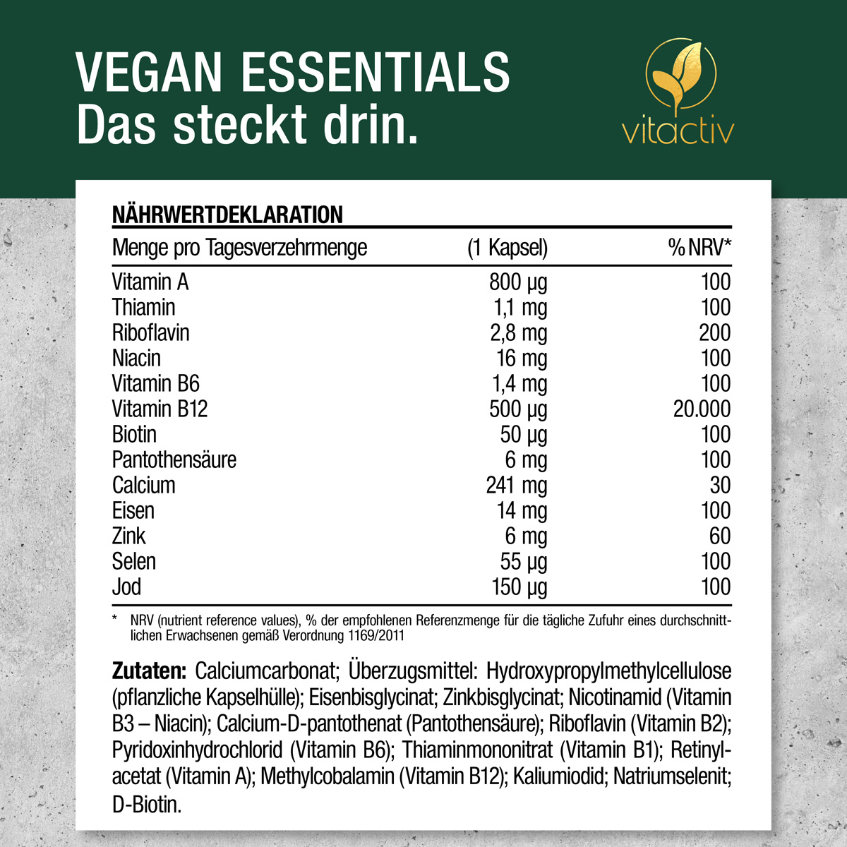 VEGAN ESSENTIALS – Kapseln für Veganer