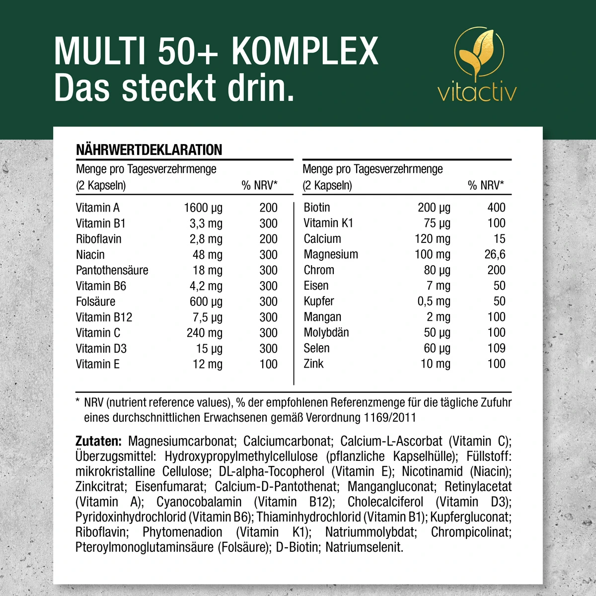 MULTI 50+ Gélules multivitaminées avec minéraux