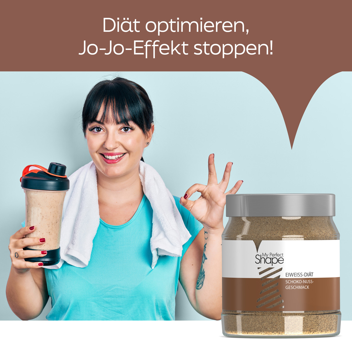 Protein diet shake - chocolate-nut, 500 g