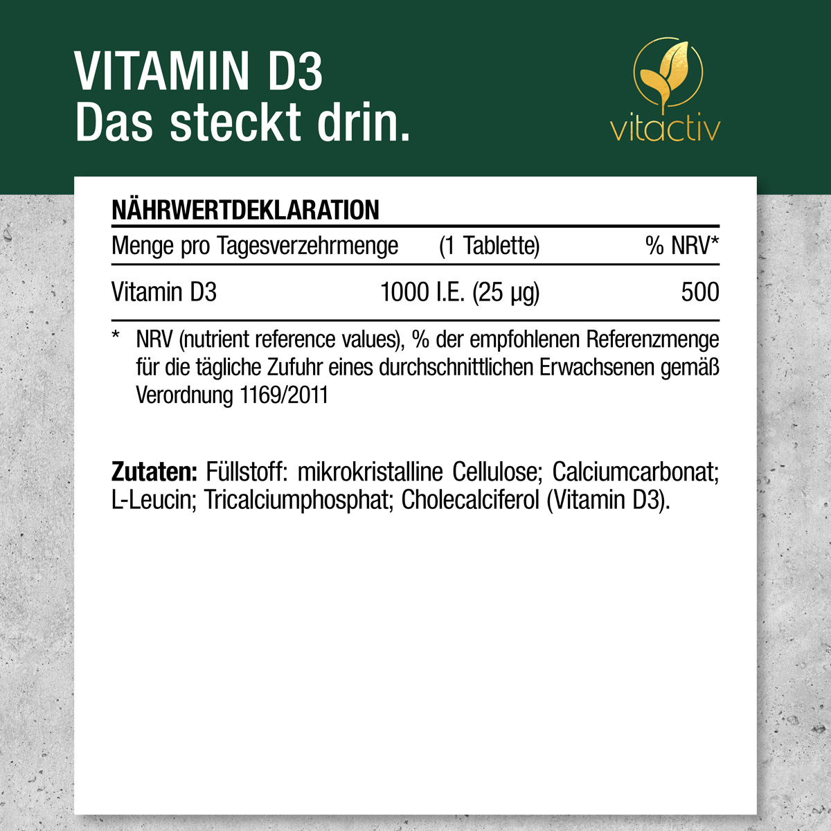 VITAMIN D3 Tabletten
