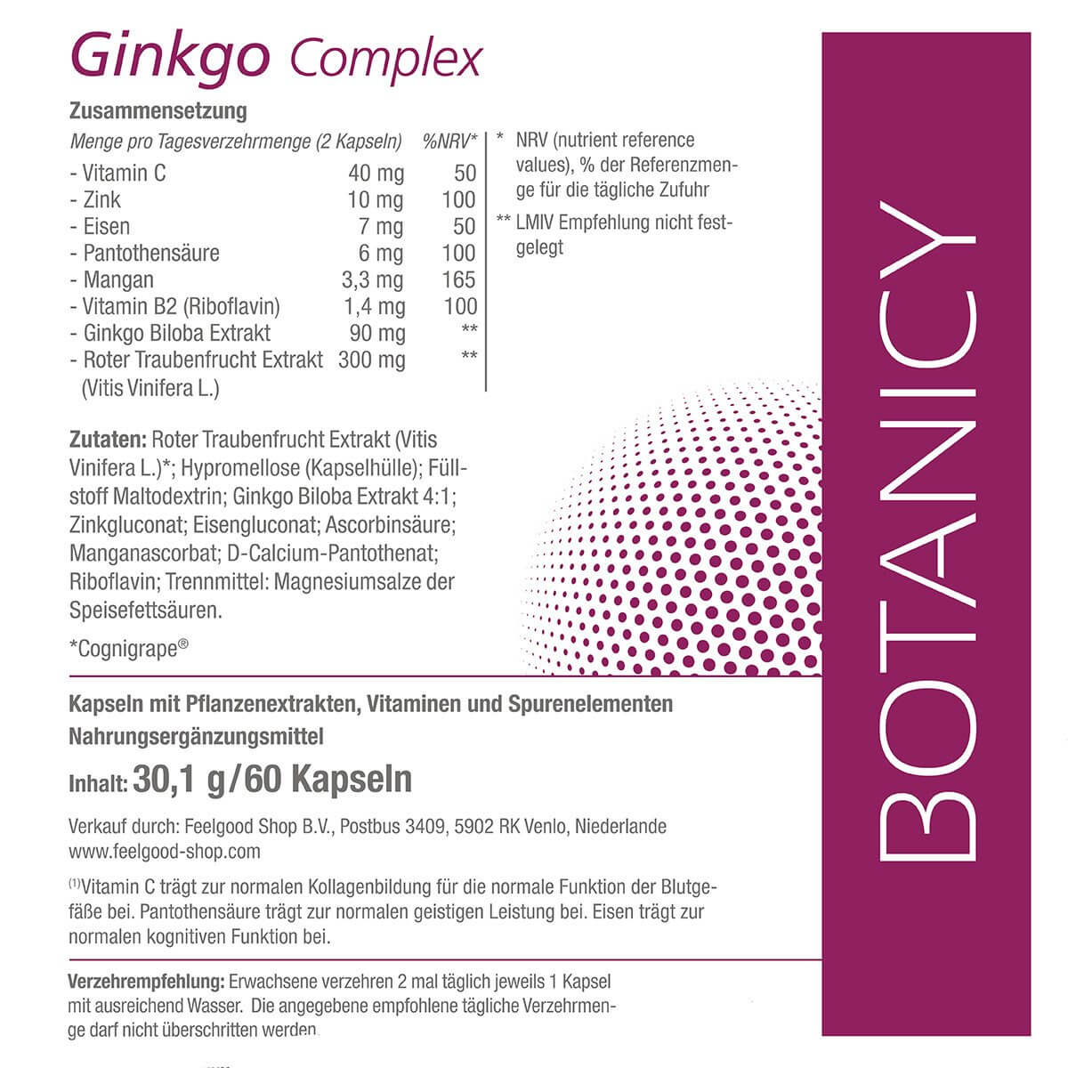 GINKGO Complex Etikett