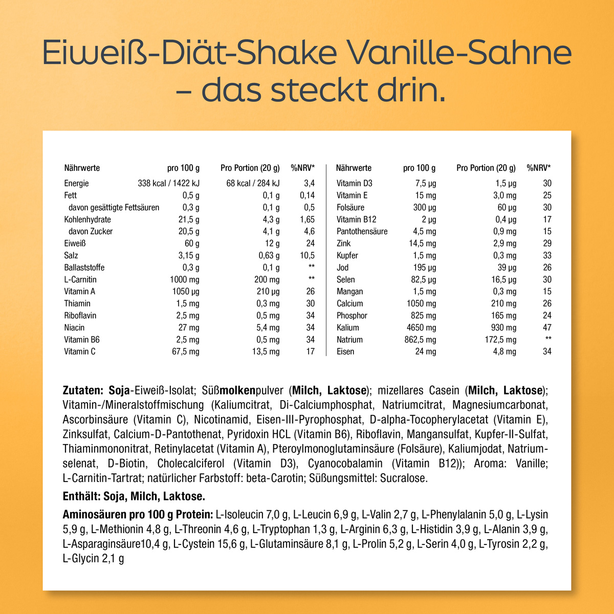 Protein diet shake - vanilla cream, 500 g