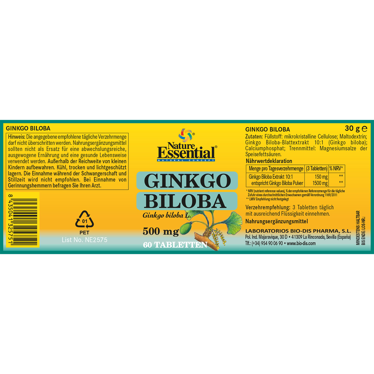 GINKGO BILOBA 500 mg