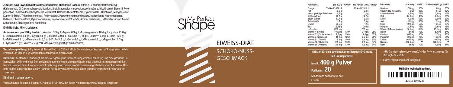 Eiweiß-Diät-Shake - Schoko-Nuss, 400 g