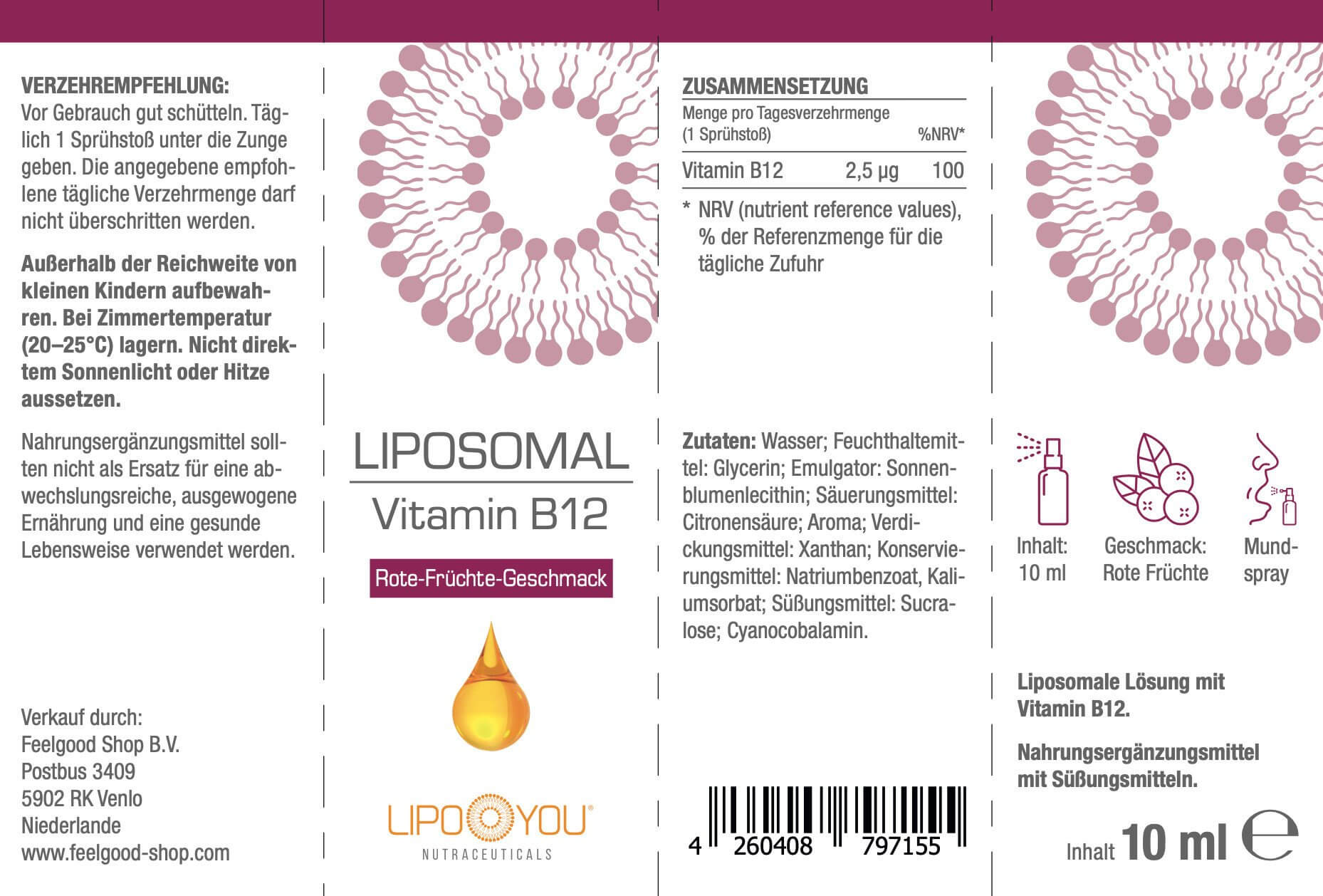 LIPOSOMAL VITAMIN-B12-Spray Etikett