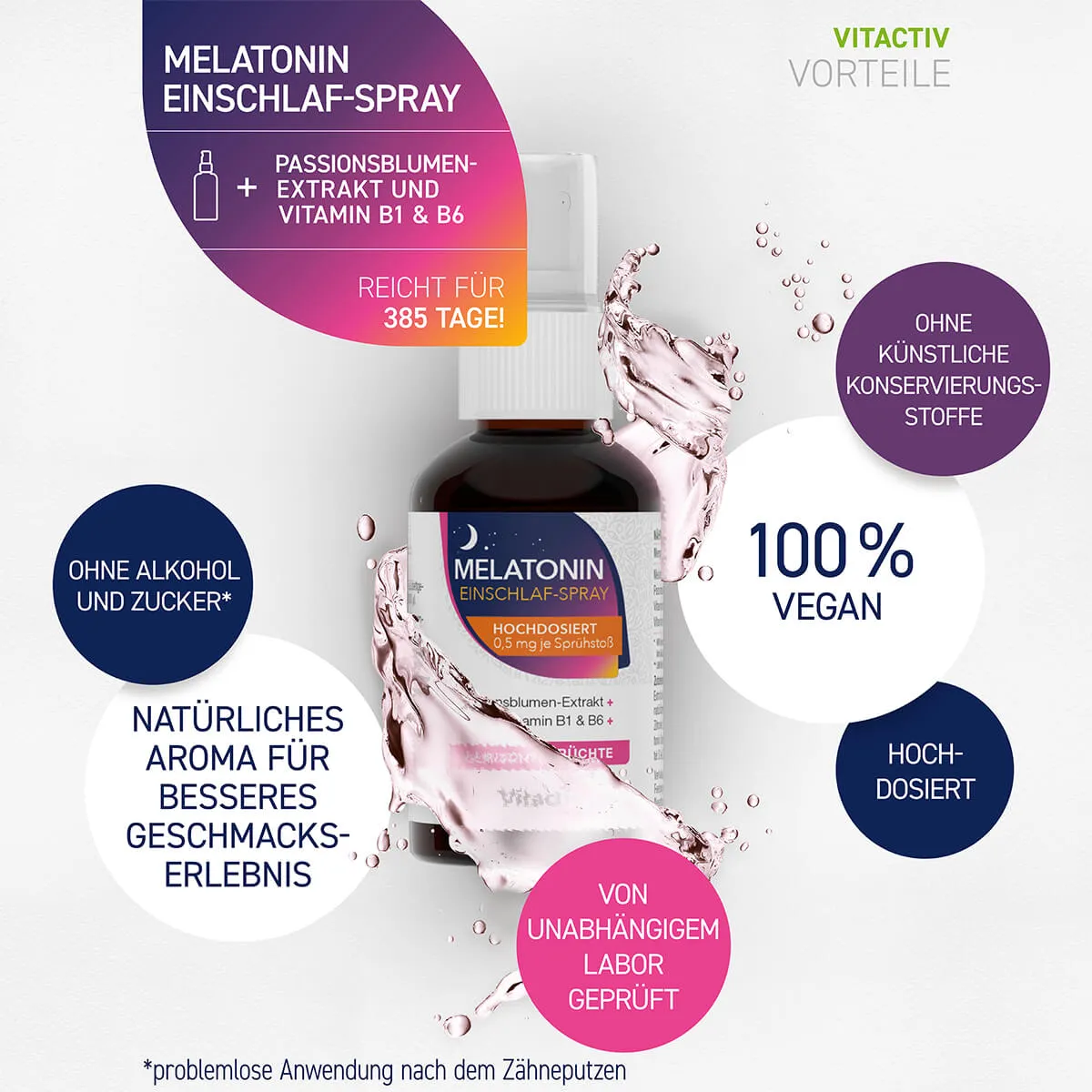 Melatonin Einschlaf-Spray - Gemischte Früchte - 50 ml