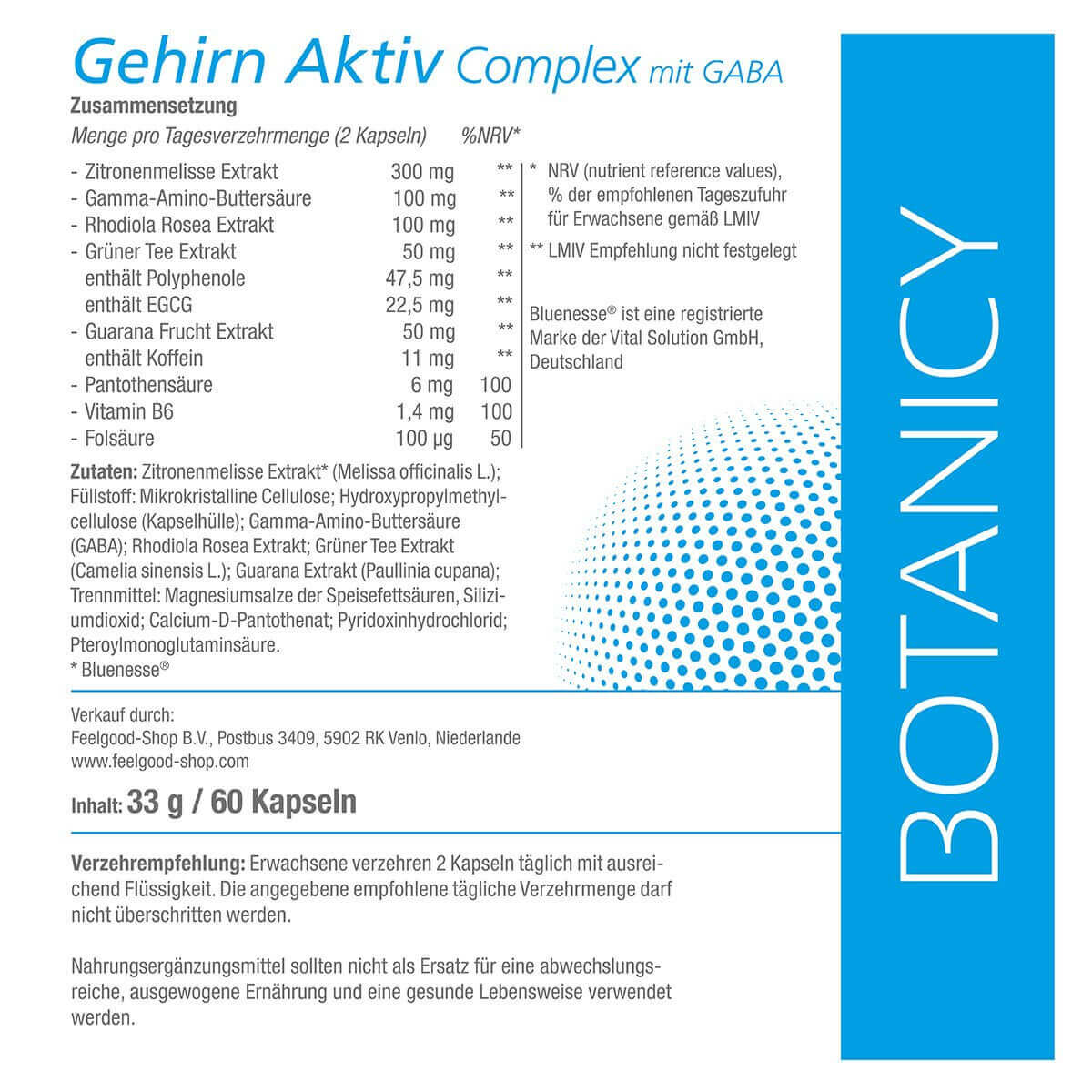 GEHIRN AKTIV Complex Etikett