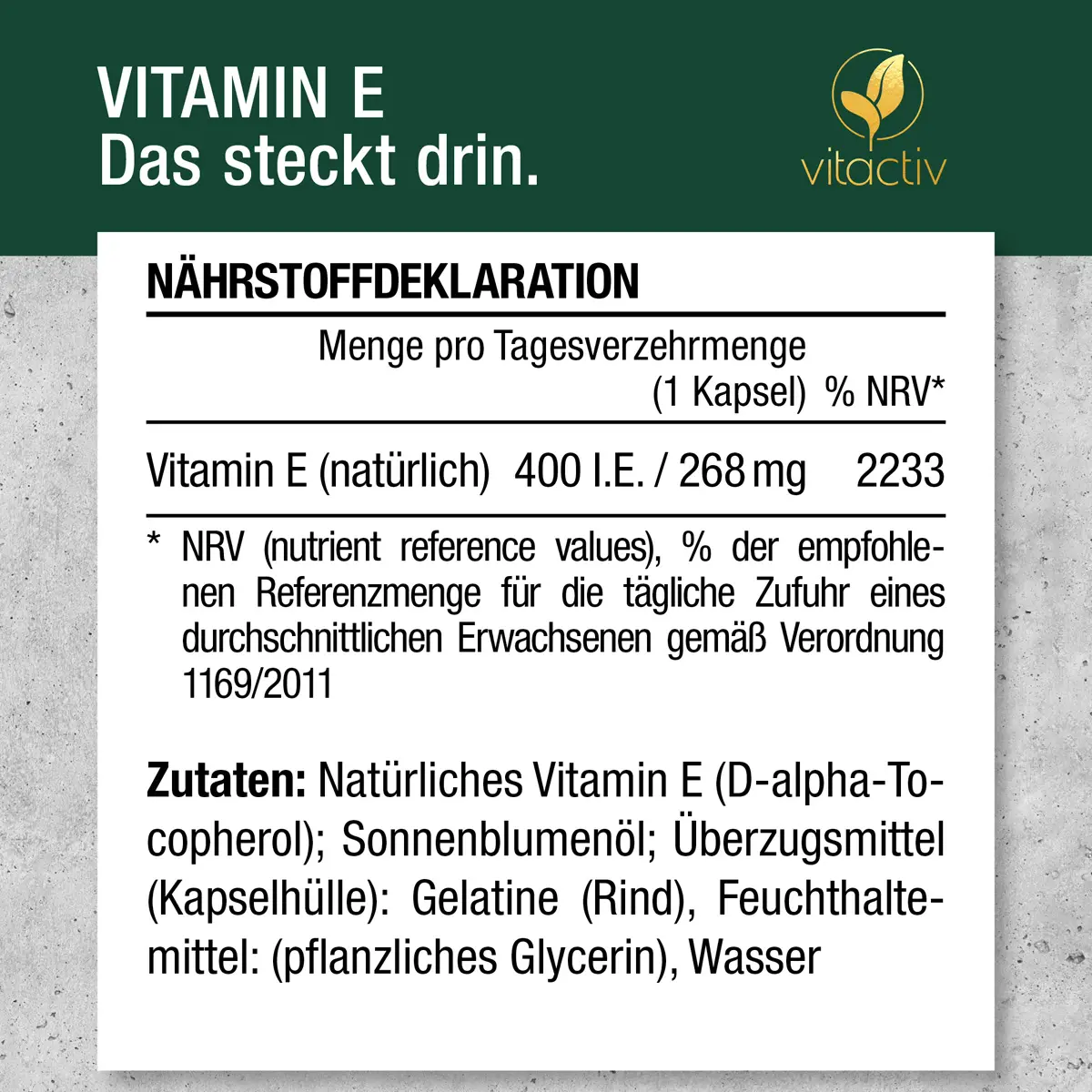 VITAMIN E 400 I.E. Kapseln