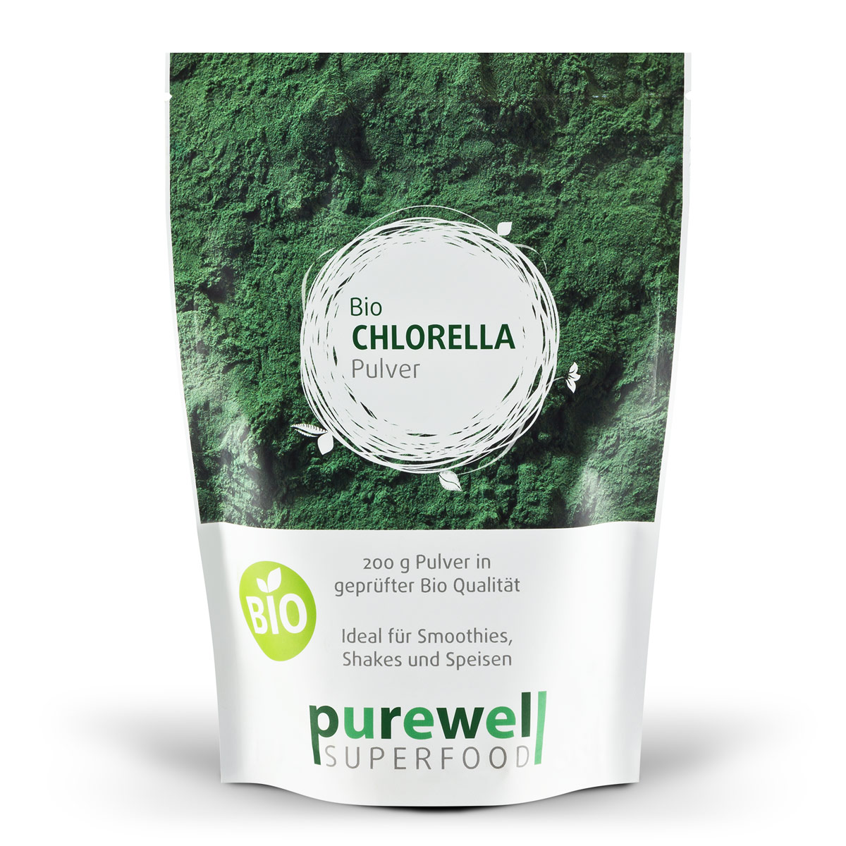 Produktverpackung CHLORELLA Pulver - Bio Superfood