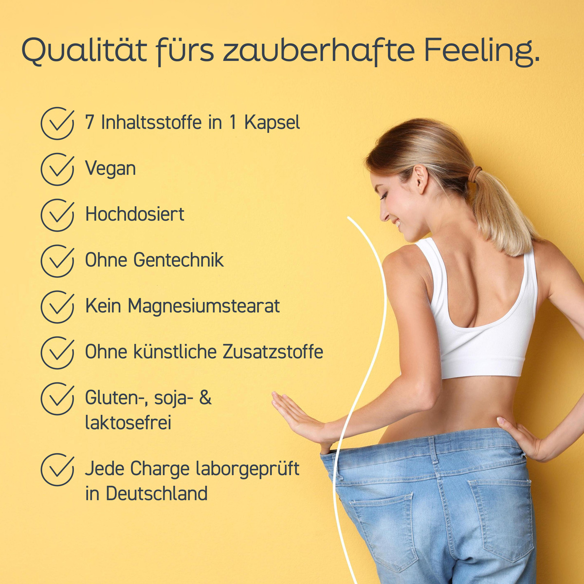 Qualität fürs zauberhafte Feeling. 7 Inhaltsstoffe in einer Kapsel. Vegan, hochdosiert, ohne Gentechnik, kein Magnesiumstearat. Die Burner Kapseln enthalten keine künstlichen Zusatzstoffe. Jede Charge laborgeprüft in Deutschland.