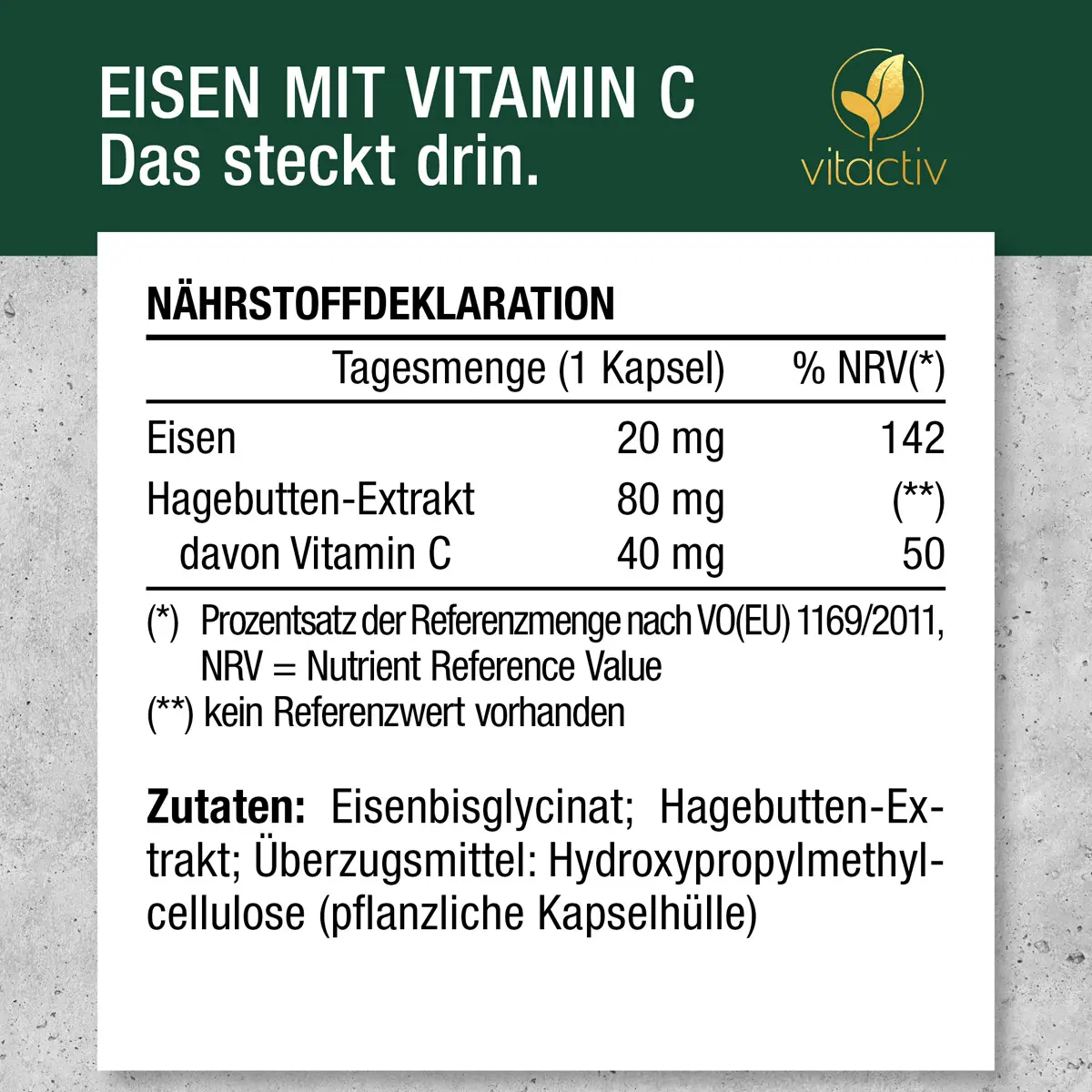 EISEN MIT VITAMIN C - Cápsulas de hierro