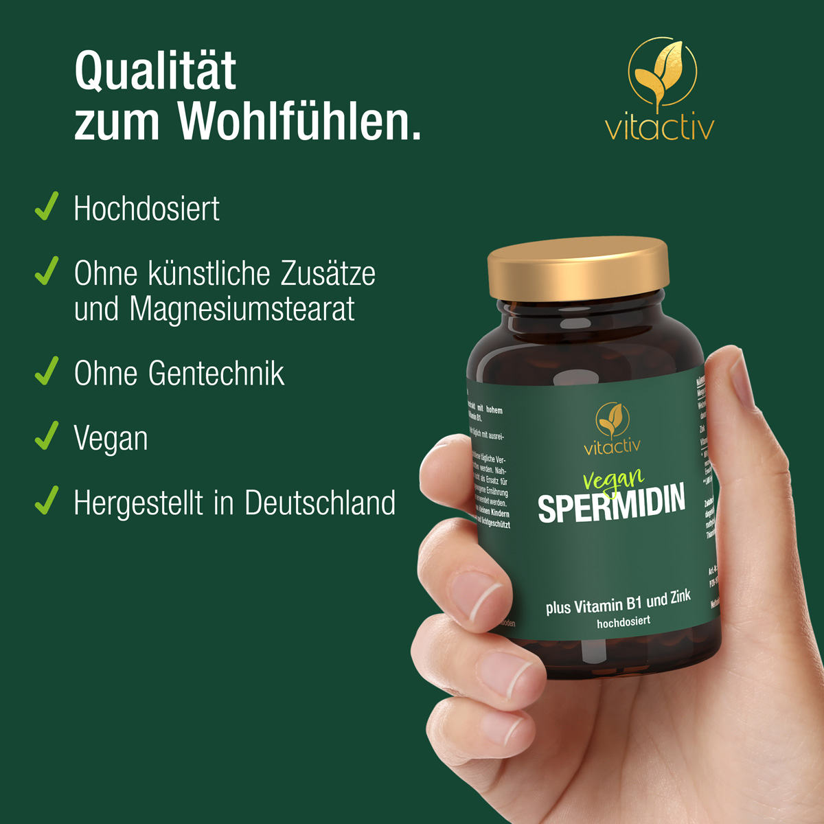 SPERMIDIN Kapseln + Vitamin B1 + Zink