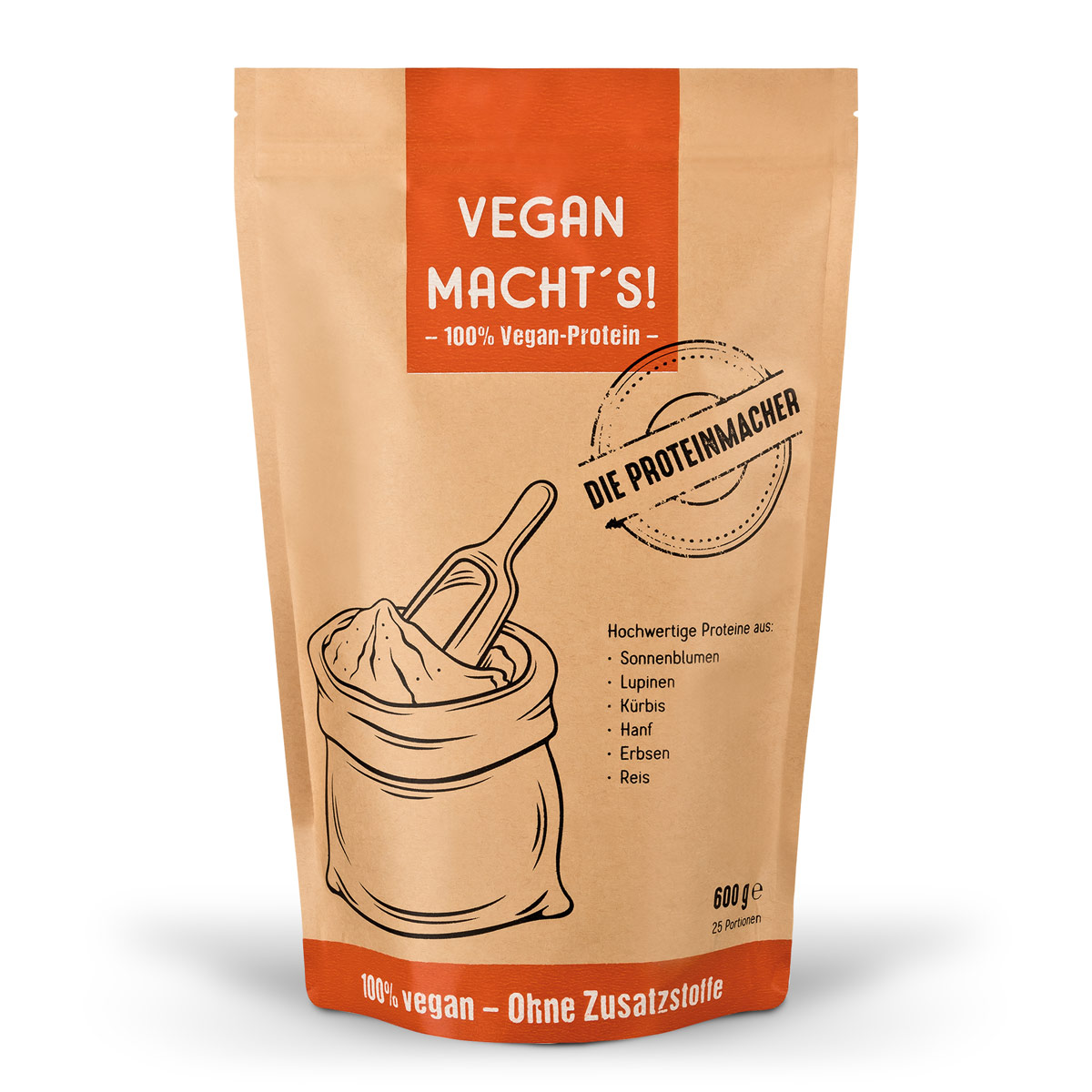 VEGAN MACHT'S - Veganes Proteinpulver Produktverpackung