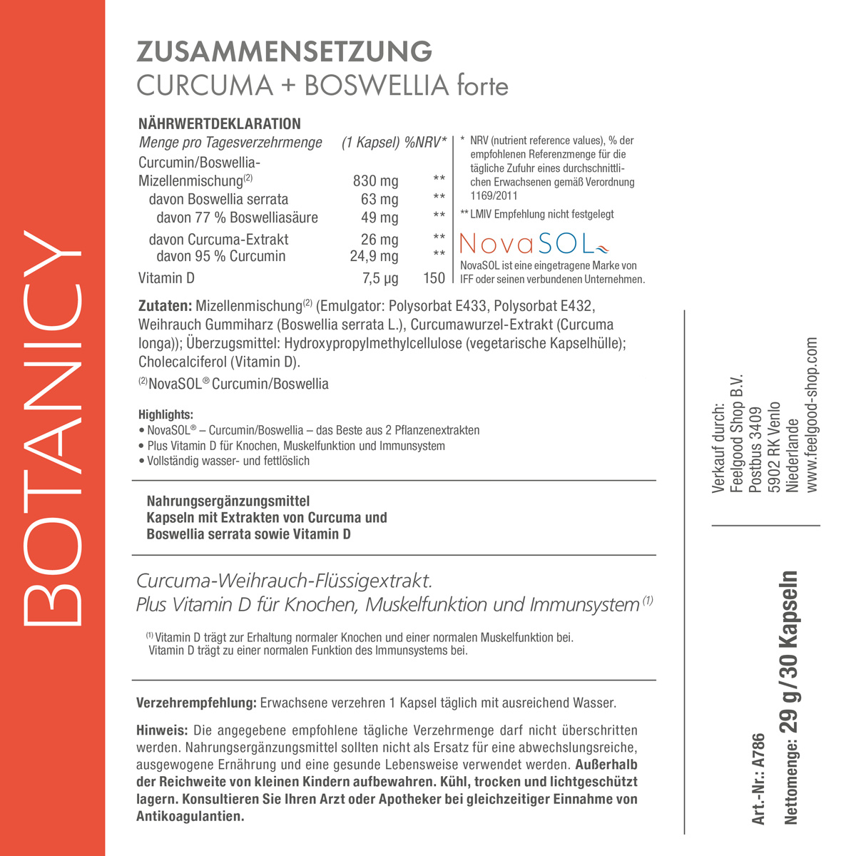 CURCUMA + BOSWELLIA forte – Kurkuma Weihrauch Kapseln