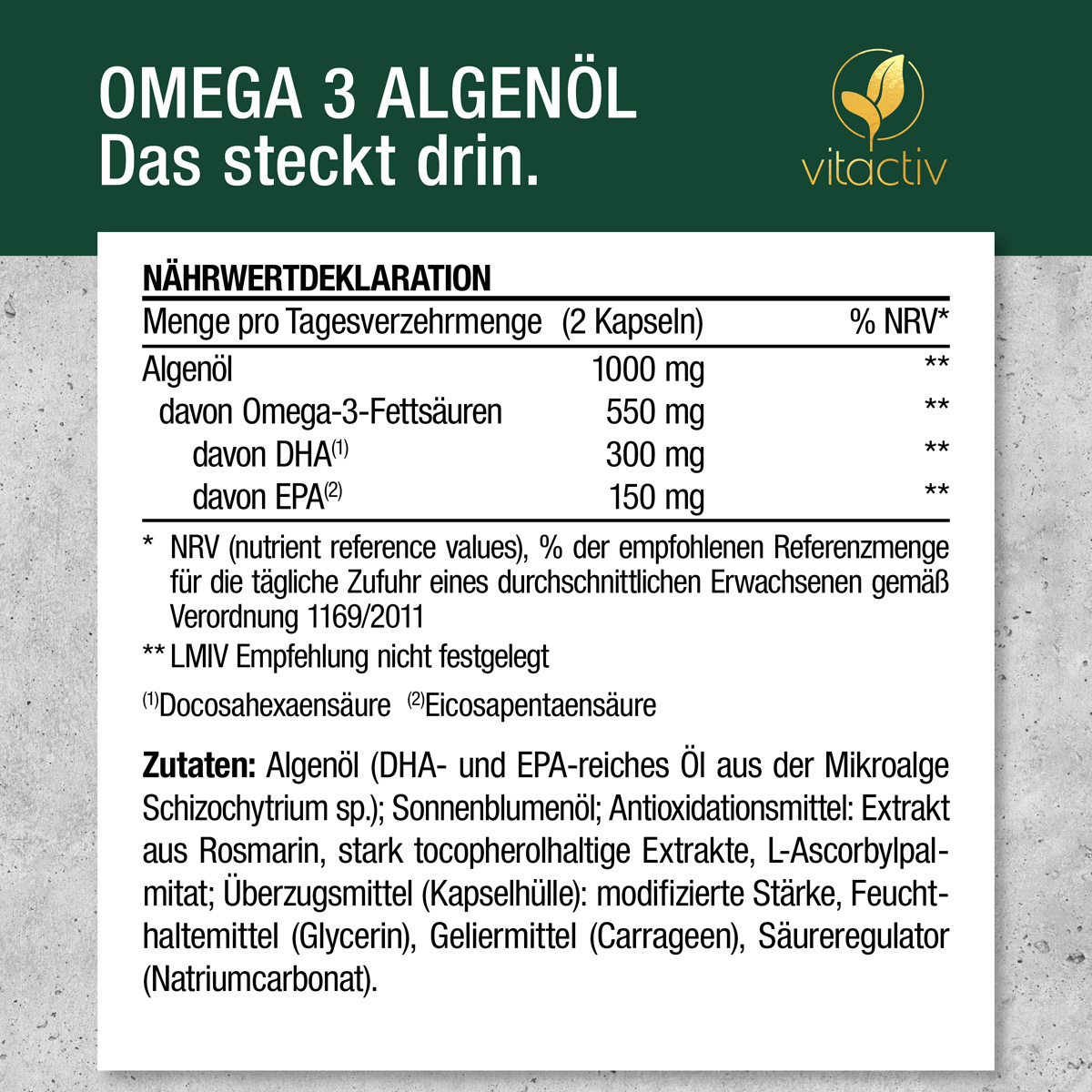 OMEGA 3 ALGENÖL Kapseln