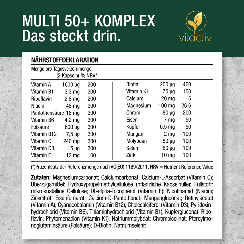 MULTI 50+ Multivitamin Kapseln mit Mineralstoffen