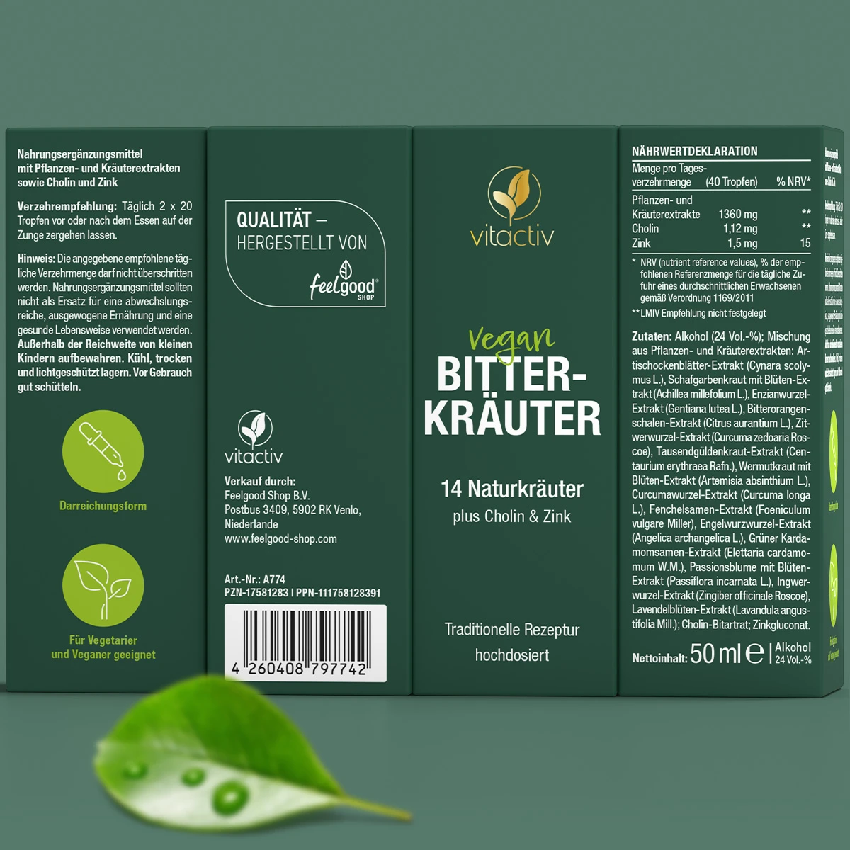 BITTERKRÄUTER – Bitterstoffe Tropfen mit Alkohol