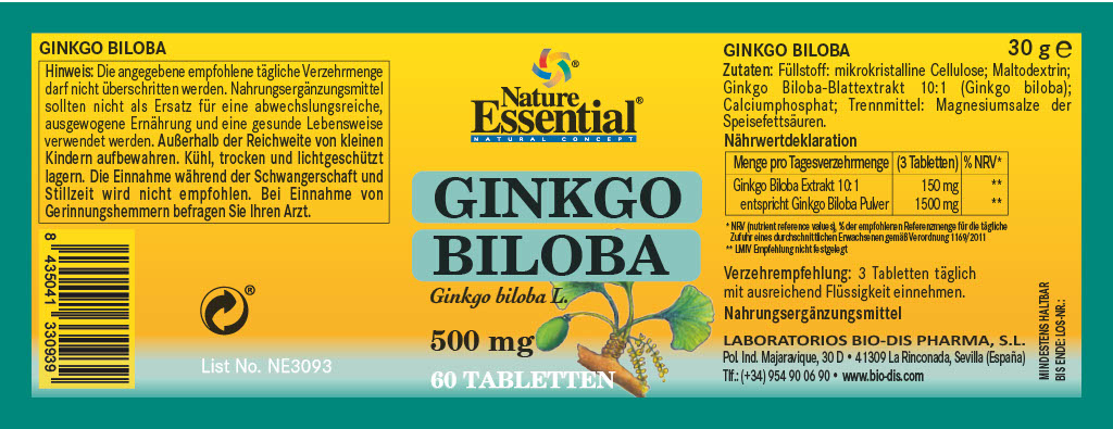 GINKGO BILOBA 500 mg