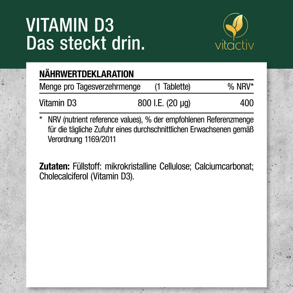 VITAMIN D3 Tabletten