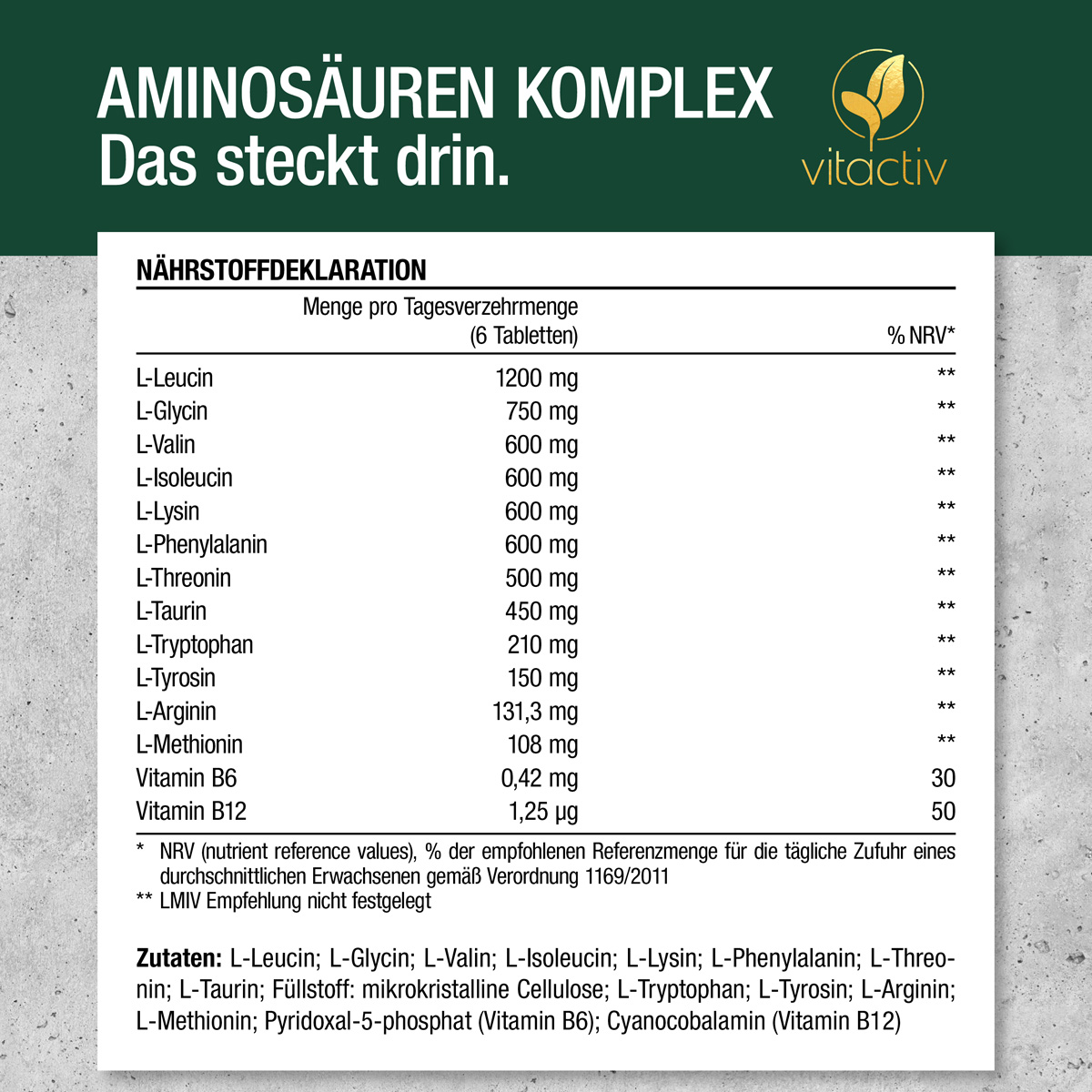 COMPLEXE D'ACIDES AMINÉS - comprimés