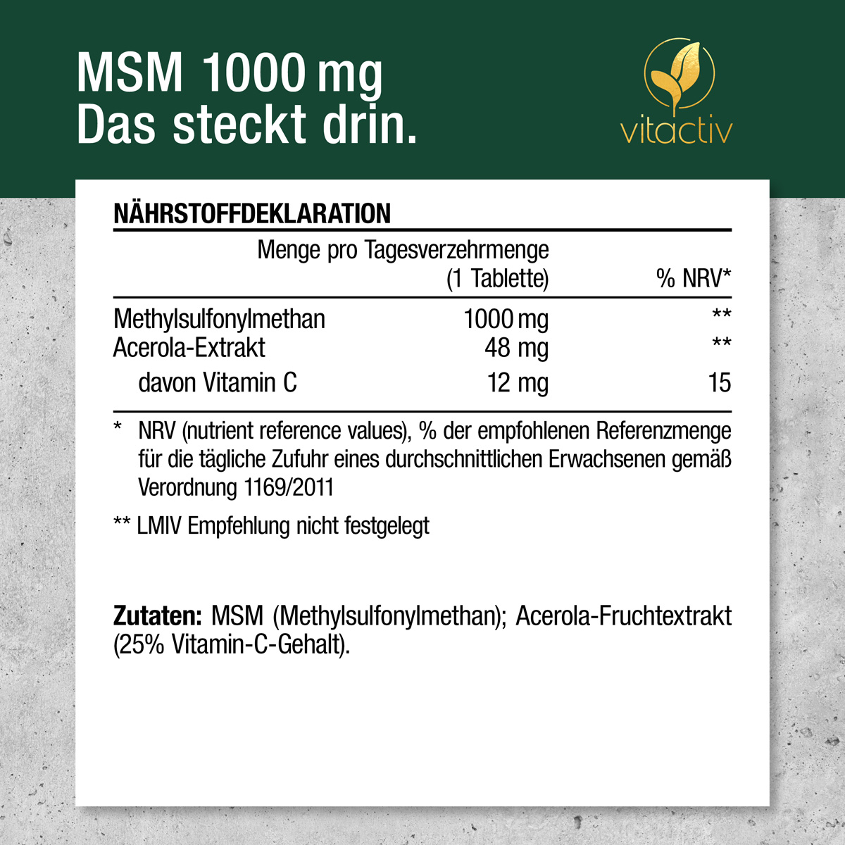 MSM 1000 mg MSM 1000 mg