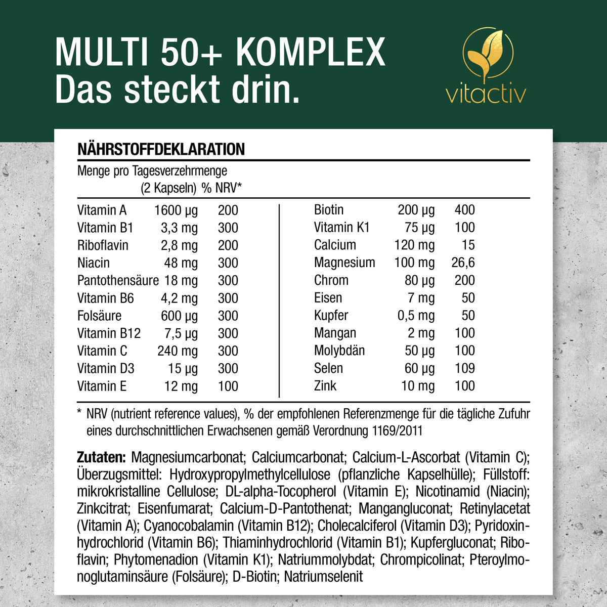 MULTI 50+ cápsulas multivitamínicas con minerales