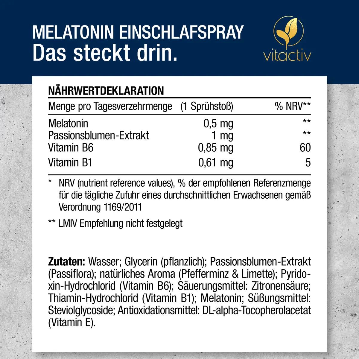 Melatonina Spray per il sonno - Menta piperita e lime - 50 ml