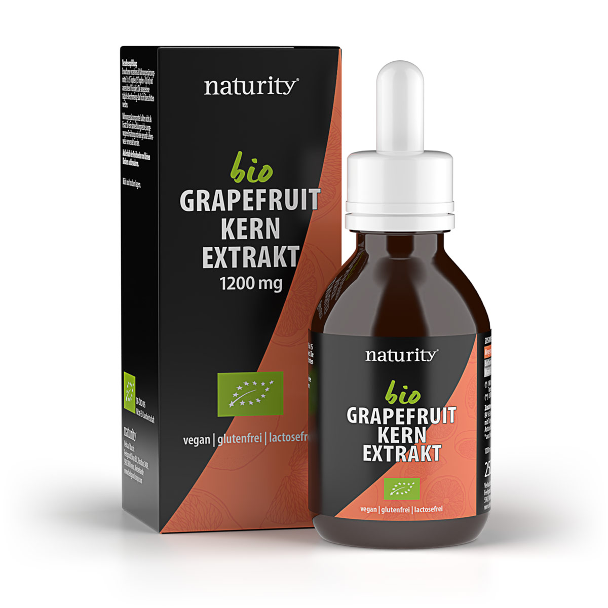 GRAPEFRUIT-KERN-EXTRAKT + Vitamin C 1200 BIO - 250 ml Produktverpackung