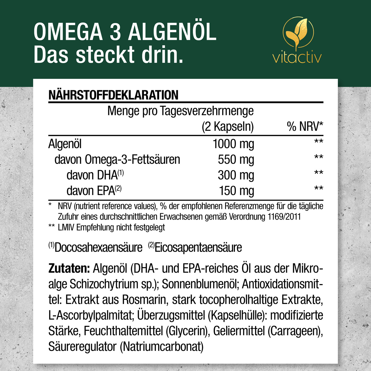 Gélules d'HUILE D'ALGUE OMEGA 3