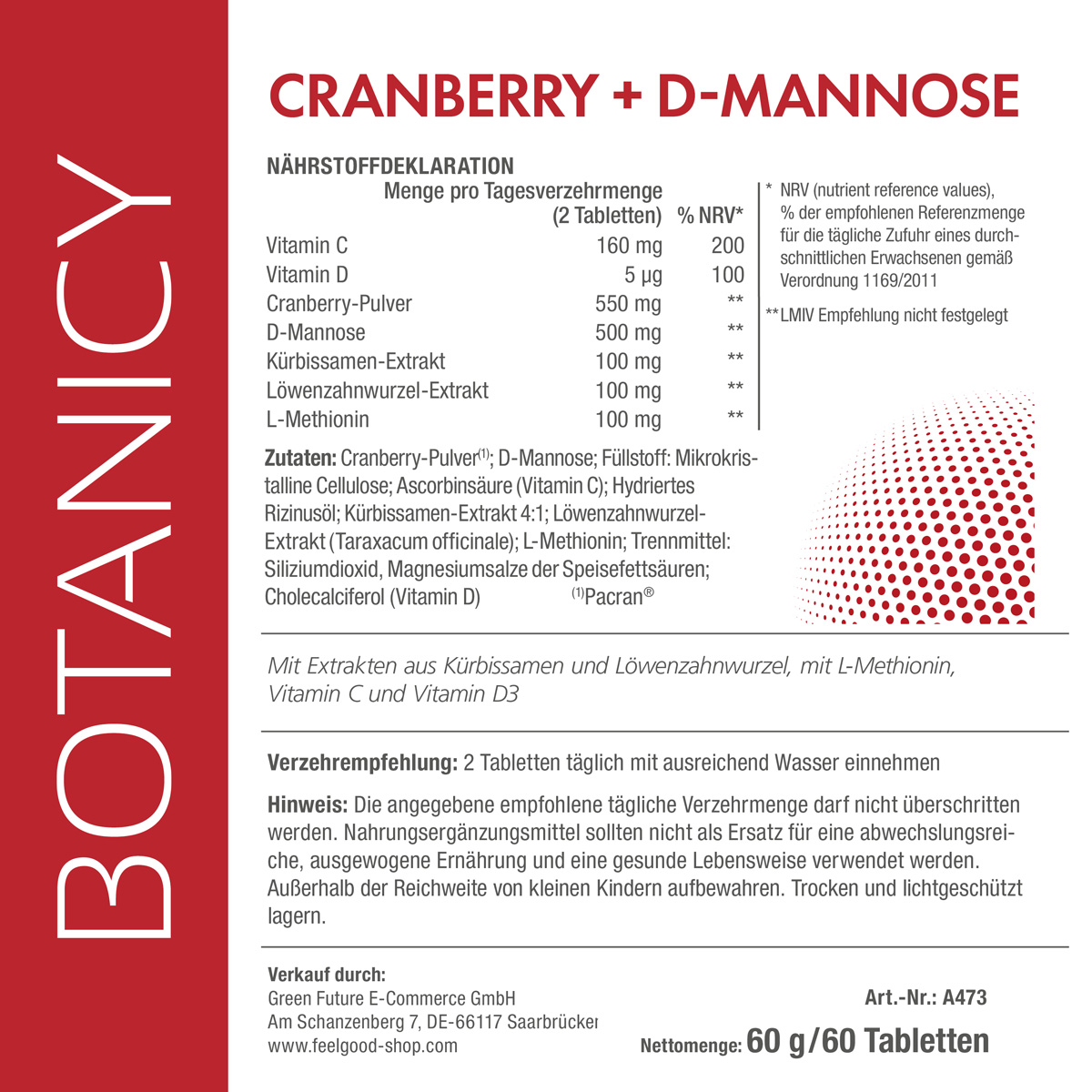 CRANBERRY + D-MANNOSE Compresse